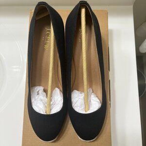NWT J. Crew Espadrille Wedges 7.5 Black